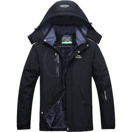 Winter Jacket Men Outdoor Windproof Waterproof Thick Fleece Warm Coat Mens Ski Mountaineering Climbing Sports 5XL Hooded Jackets