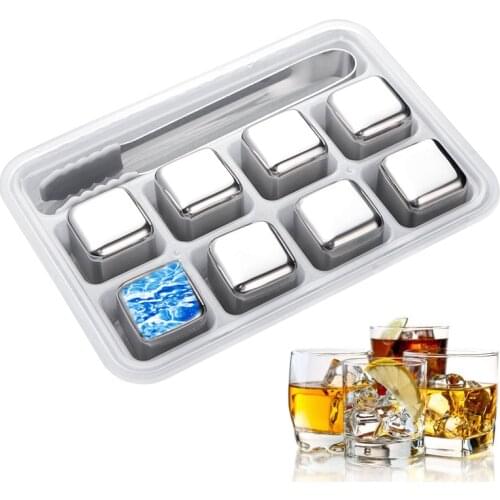 Reusable Ice Cubes Set Stainless Steel Cooling Cube Beer Cooler Chilling Rock Whisky Wine Champagne Vodka Party Bar Utensils