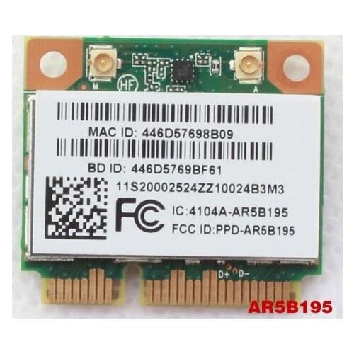 SSEA New WIFI Bluetooth 3.0 Wireless Card Atheros AR5B195 AR9285 half Mini PCI-E Card for Lenovo G470 G480 G580 Y470 Z480
