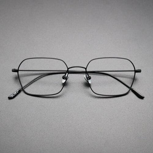 New simple fashionable pure titanium spectacle frame mens womens myopia flat lens Titaniu comfortable square spectacle frame