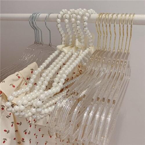 New Creative Glitter Transparent Plastic Pearl Hanger Personality Home Cloakroom Decorations Storage Rack