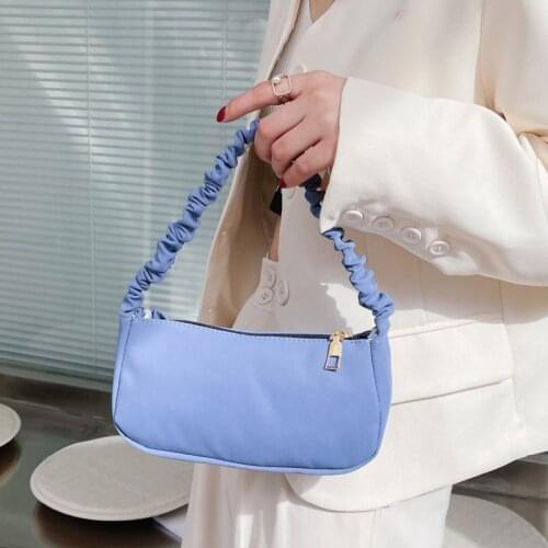Hot Handbag Bag Women Retro Casual Shoulder Totes Nylon Underarm Top Handle Bag Female Small Subaxillary Bags Clutch Dropship