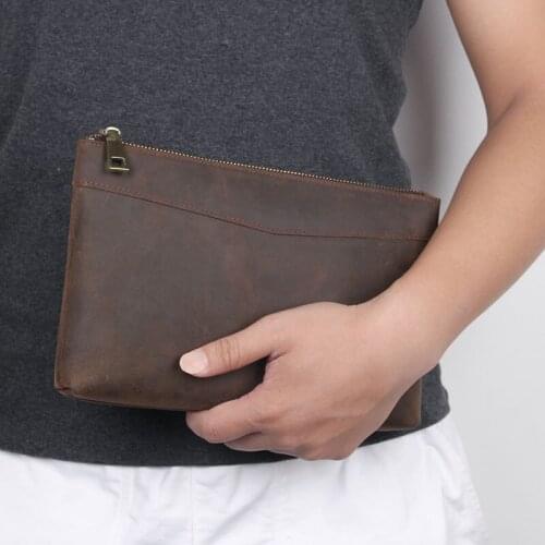 Day Clutches Bags For Man Cow Leather Vintage Hand Casual Travel Business Day Clutch Bag Male