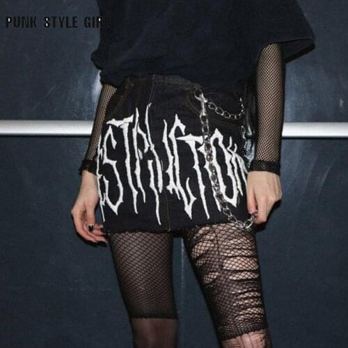 Женские юбки джинсовые PUNK STYLE GIRL China At AliExpress