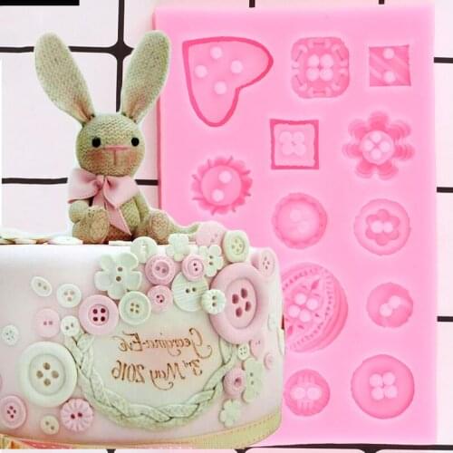 Button Cake Border Silicone Mold Kitchen Baking Cake Decorating Tools Polymer Clay Candy Cupcake Chocolate Gumpaste Mould