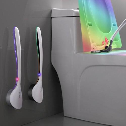 Cleaner Scrubber Toilet Brush Holder Set Bathroom Accessories Cleaning Black Toilet Brush Holder Set Clean Tool Durable