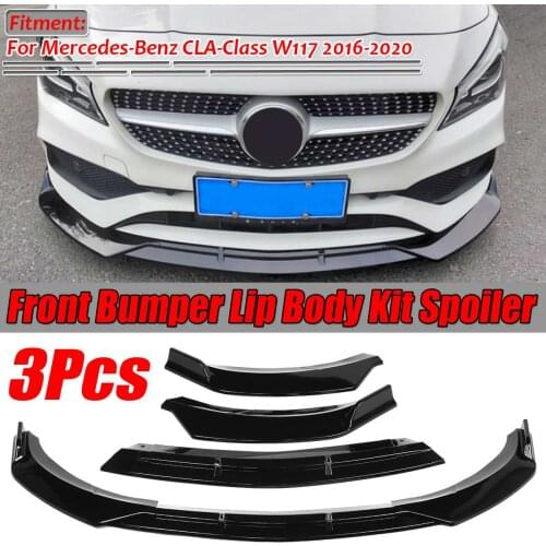 3PCS Car Front Bumper Splitter Lip Spoiler Diffuser Guard Protection Cover Trim For Mercedes For Benz CLA-Class W117 2016-2020