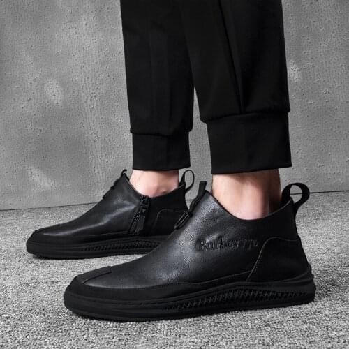 Classic Comfortable Casual Leather Shoes Men Loafers Shoes Split Leather Men Shoes Flats Hot Sale Moccasins Shoes N10-84