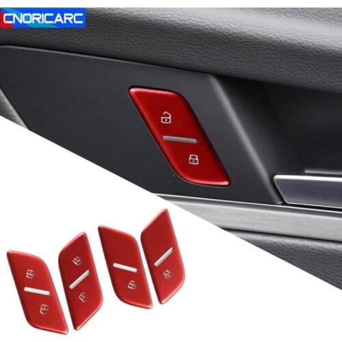 Car Styling Door Unlock Switch Buttons Cover Decals Trim For Audi Q5 FY 2018-2020 Interior Accessories Modified
