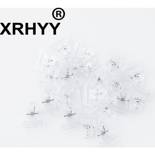 XRHYY 20 Pieces Mini Clear Color Plastic Bulldog Hinge Paper Clip File Paper Clamps For Office And School ( 2 CM )