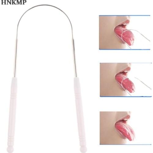 1pcs Tongue Scraper Stainless Steel Oral Tongue Cleaner Brush Tongue Toothbrush Oral Hygiene Care Tools