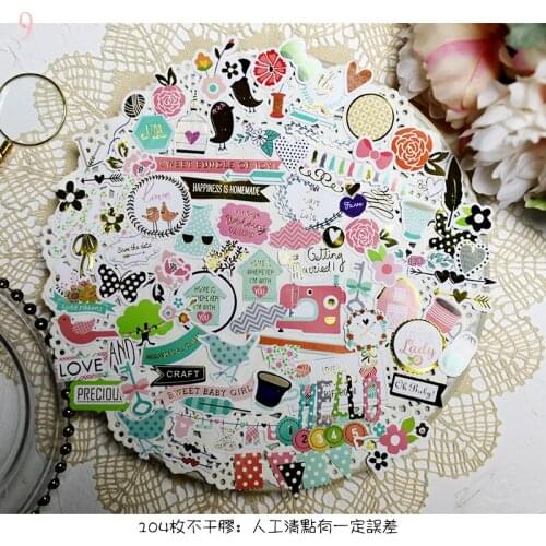 104pcs Cartoon Die Cuts for Scrapbooking Happy Planner/Card Making/Journaling Project DIY C149