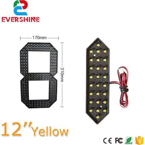 12" Yellow Color Digita 7segment Numbers Module Outdoor Ultra Brightness Yellow Large digital led module display