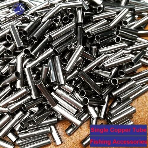 2000-8000pcs Wholesale Sea Fishing Line Fixing Single Copper Brass Tube Swivel Steel Wire Clamp Fishing Tackle Accessories Pesca