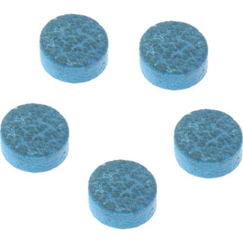 5 Pieces 10mm/0.39inch Blue Diamond Leather Glue-on Snooker Pool Billiard Cue Tips for Indoor Games Snooker Billiard Accessories