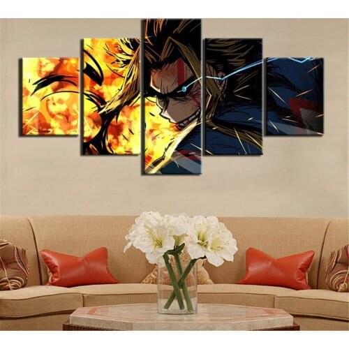 5 Piece Wall Art Canvas Anime Manga Picture My Hero Academia Ormet Figure Posters Home Modern Living Room Decoration Paintings