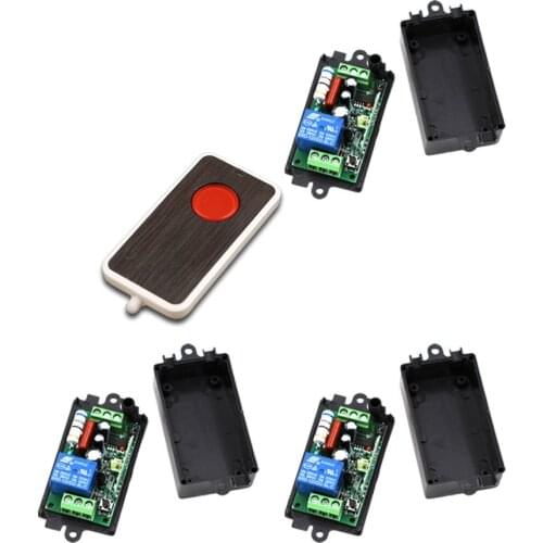 AC110V 220V 1CH RF Wireless Remote Control Switch System 1Transmitter with 3Receiver Smart Home Switch