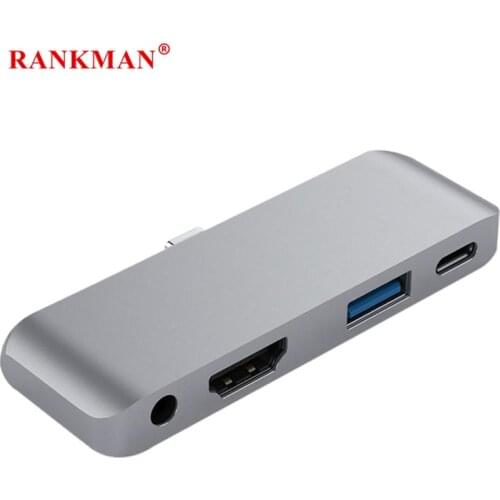 Rankman Type C to HDMI 4K USB C 3.0 Aux Adapter for iPad Pro MacBook Samsung Dex Huawei P20 Dock xiaomi 10 TV Projector Monitor