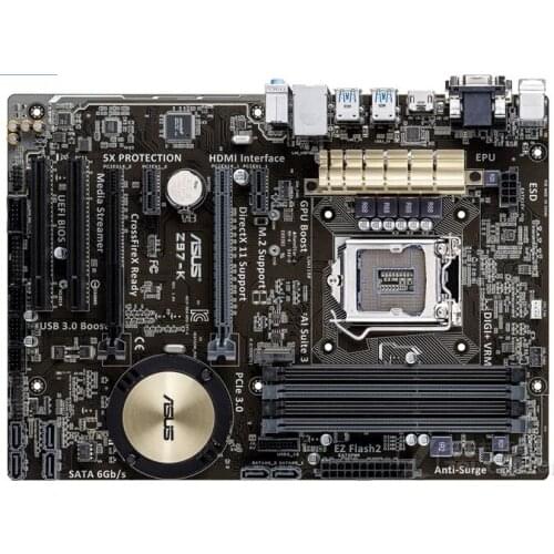Used,Asus Z97-K Desktop Motherboard LGA 1150 DDR3 USB2.0 USB3.0 32GB For I3 I5 I7 CPU Z97 Original motherboards free shipping