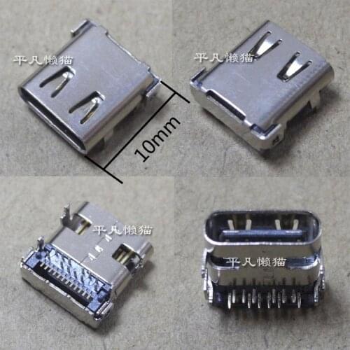 Free shippingUSB connector Type-C USB3.1 female 24P 24 pin Pin USB charging interface L=10MM