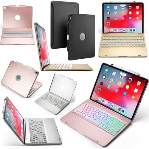 Wireless Bluetooth 7 Color Backlit Keyboard Pencil Holder Funda Case Stand Smart Cover For Apple iPad Pro 12.9 2018 Tablet Coque