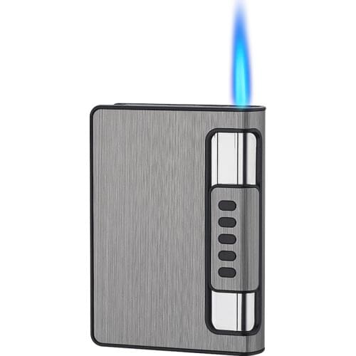 Aluminum Alloy Cigarette Case Lighter 19-piece Cigarette Case Ultra-thin Integrated Portable Creative Windproof Cigarette Case