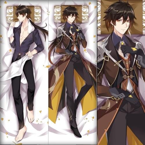 Game Genshin Impact Zhongli Pillowcase Anime Dakimakura Cushion Long Pillow Case Cover decorative Hugging Body Home Bedding