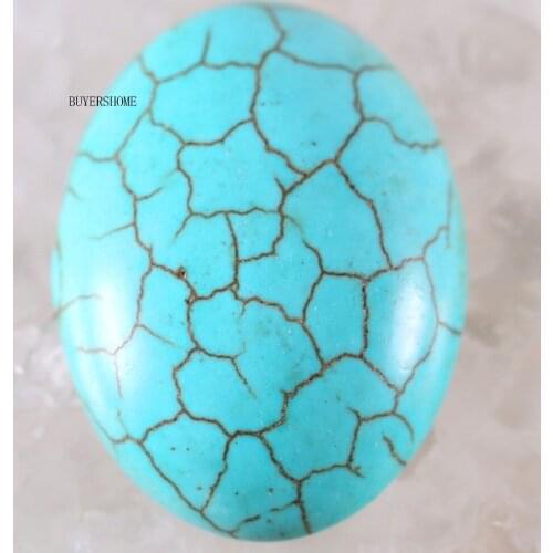 2Pcs CAB Cabochon 22x30MM Oval Natural Stone Bead For Making Necklace Bracelet Earrings Green Howlite K500