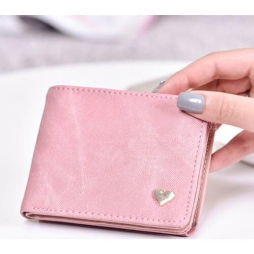 Women Small Clutch Wallet MultiFunction Change Purses Heart Decoration Big Capacity Wallets Cute Card Holder Money Bag