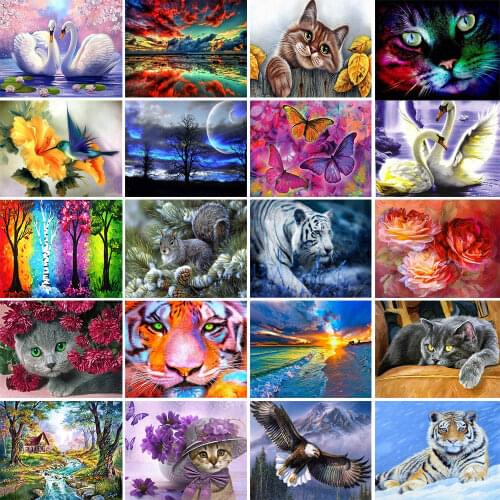 Square/Round diamond paint Diy Diamond Painting Cross Ctitch Kits 5D Diamond Mosaic Embroidery Landscape animal Mosaic Painting
