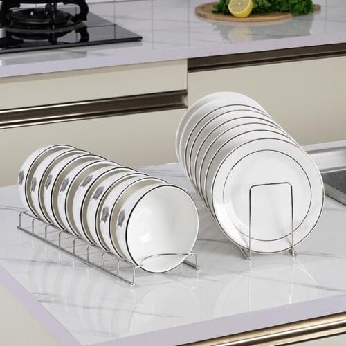 Stainless Steel Dish Drain Rack Kitchen Organizer Holder Pot Lid Cutlery Drainer Drying Shelf Utensil for Plates Cutting Board