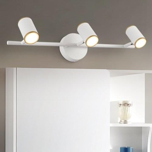 Nordic Black/White Mirror Cabinet Light Wall Sconce Lamp Restroom Makeup Lighting Waterproof 9W 54cm AC90-265V