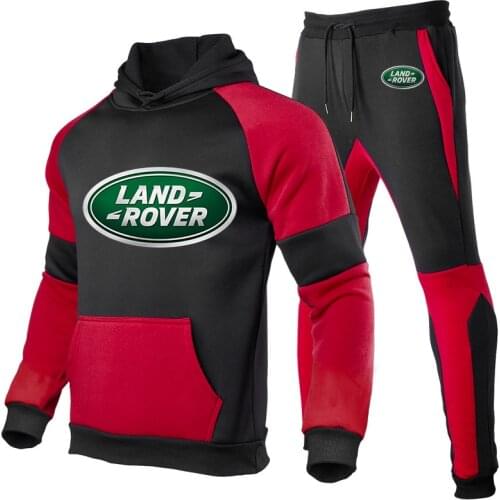 2021 New Trend Land Rover Car Logo Print Mens Tracksuit Fashion Men Hoodie Suits Sportswear 2 Pieces Sweatshirt+Pants Men Sets