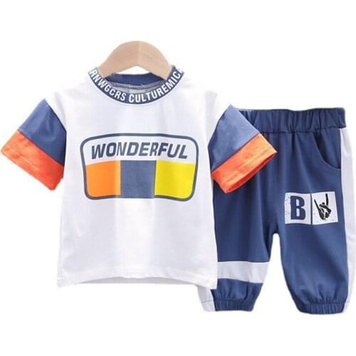 New Fashion Summer Baby Girl Clothes Children Boys Cotton Sports T-Shirt Shorts 2Pcs/Set Toddler Casual Clothing Kids Tracksuits