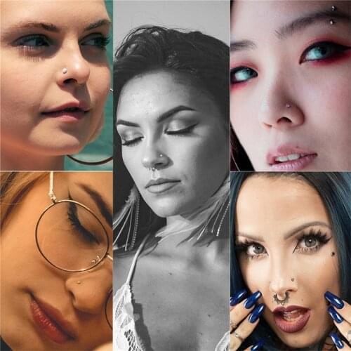 PiercingJ Nose Pin Bone Rings 1.5-3mm Cubic Zirconia L Shape Straight Bar Nose Retainer Body Piercing 30pcs 20G Stainless Steel