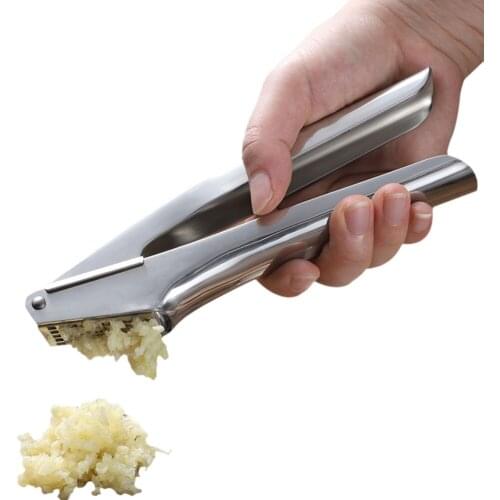 New Upgraded 304 Stainless Steel Garlic Press Home Manual Kitchen Ginger Juice Garlic Masher Crusher Kitchen Garlic Press Tools