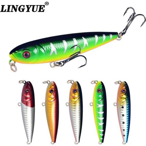 New Arrival Fishing Lures 5 colors Available 1pcs Hard Baits Artificial Plastic Bass Fishing Tackle 8cm 8.6g Good Pencil Bait