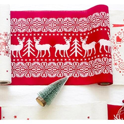 Christmas Themed Table Runner Printed Tablecloth Home Restaurant Dining Table Runner