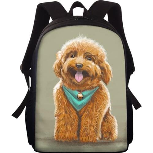 ELVISWORDS Customize Men Women Backpacks Mini Dog Printing School Bags For Girls Boys Backpack 15 Inch Fashion Mochila Escolar