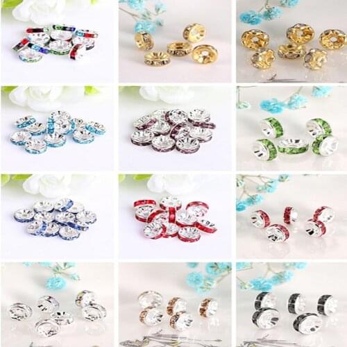DIY Imitated Diamond Separator Color Bead Bracelet Imitated Diamond Separator 6mm/10pcs