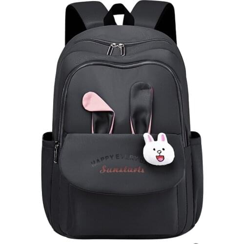Bookbag Cute Rabbit School Bags Nylon Kids Bookbag Rucksack Mochila Infant Girls Backpack Primary School