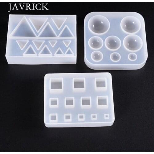 DIY Earrings Pendant Gemstone Making Silicone Mould Triangle Round Epoxy Mold UV Resin Crafts Tool Jewelry Making