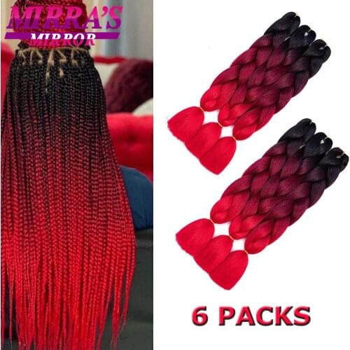 Mirra’s Mirror Braiding Hair Extensions 24inches Synthetic Jumbo Braids Hair for Box Braids Twist Braids Yaki Texture
