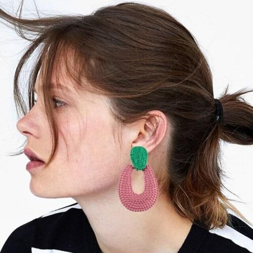 PPG&PGG Newest Big Luxury Multicolor Stone Pendant Earrings For Women Wedding Jewelry Statement Dangle Drop Earring Wholesale