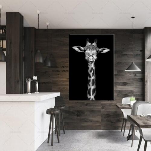 Giraffe Zebra Lion Canvas Poster Black White Animal Wall Art Print Painting Nordic Decoration Picture Modern Living Room Decor