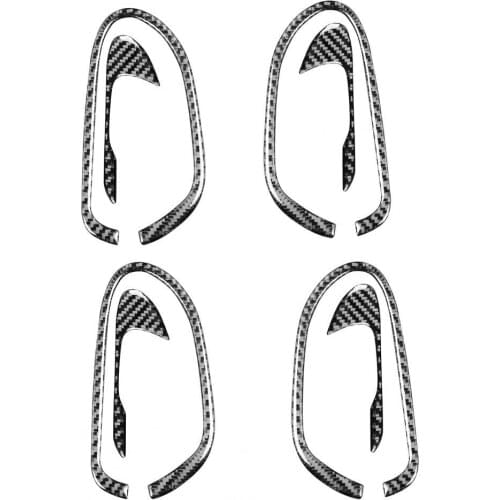 1 Set Handle Sticker Self-adhesive Black Carbon Fiber Car Interior Door Handle Panel Stickers for Honda Civic 8th Gen 2006-2011