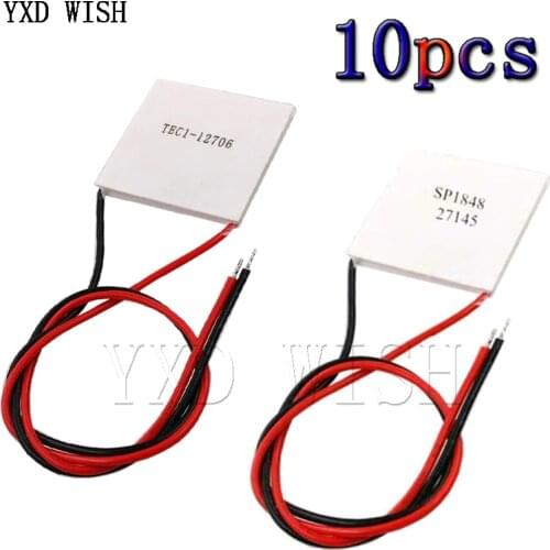 10PCS TEC1-12706 12V / SP1848-27145 4.8V 669MA Thermoelectric Cooler Peltier Elemente Module New of Semiconductor Refrigeration