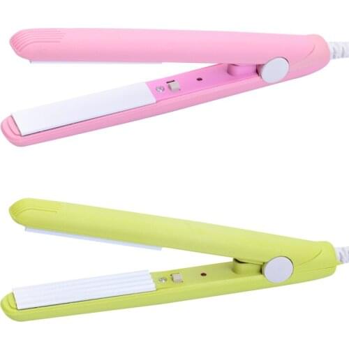 200pcs Mini Ceramic Hair Straightener Iron Chapinha Straightening Corrugated Irons Hair Crimper Styling Tools 220V