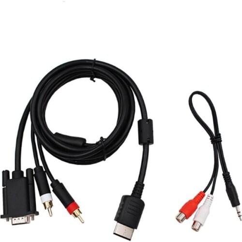 2021 VGA Cable for SG Dreamcast High Definition + 3.5mm to 2-Male RCA Adapter New