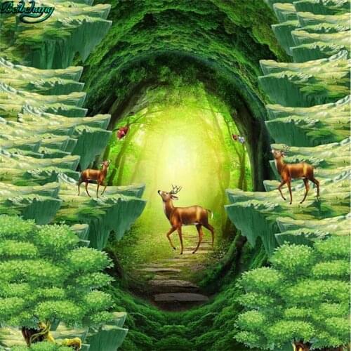 Beibehang Large Customized Animals World Large Forest 3D 3D Painting Flooring Living Room Bedroom Decoration